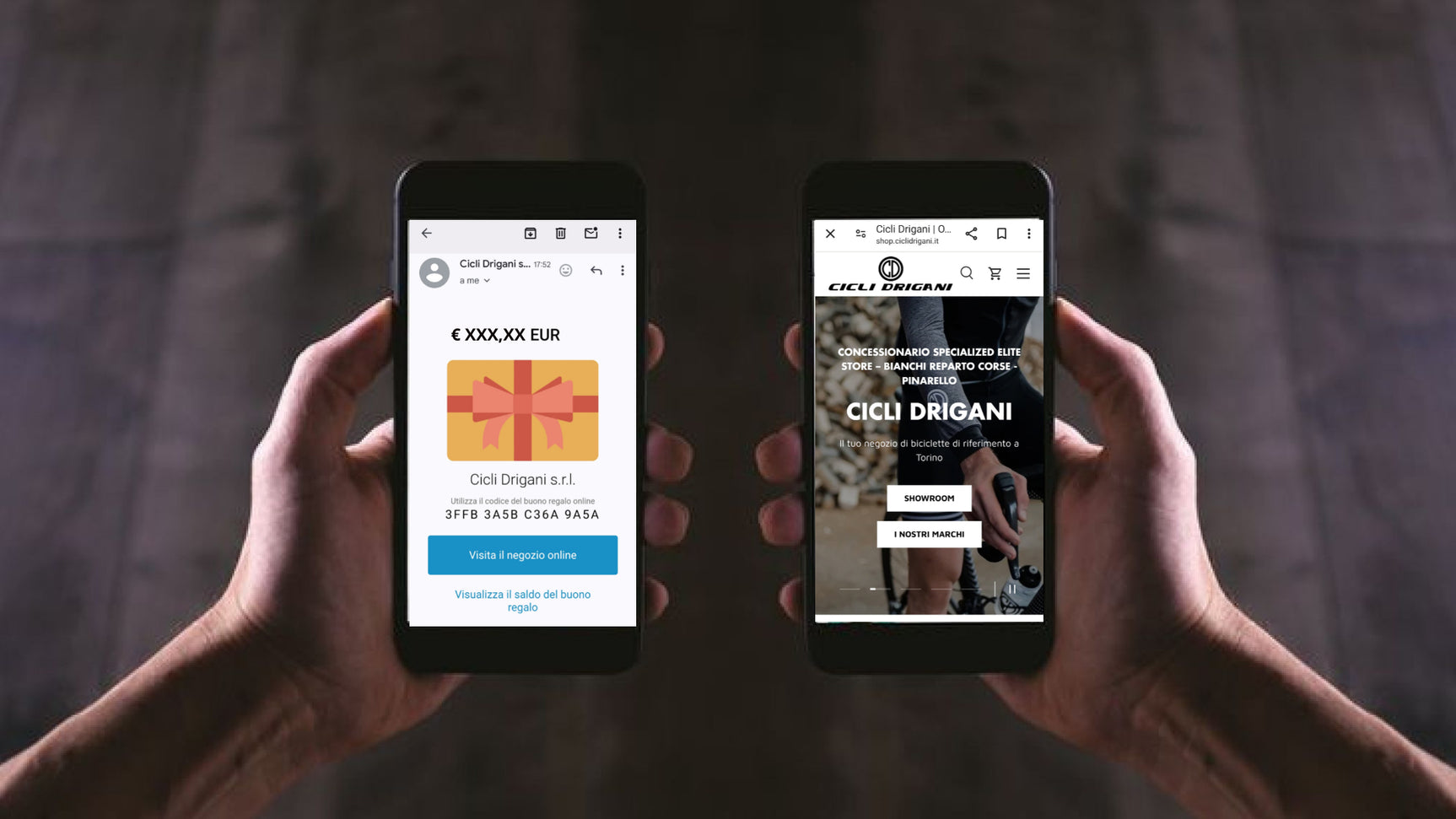 CARTE CADEAU EN LIGNE CICLI DRIGANI