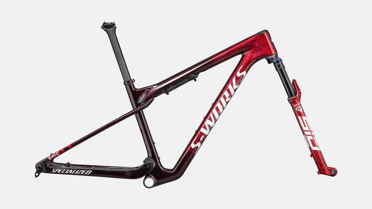 S-Works Epic WC World Cup Frame Gloss Red Tint / Flake Silver Granite / Metallic White Silver