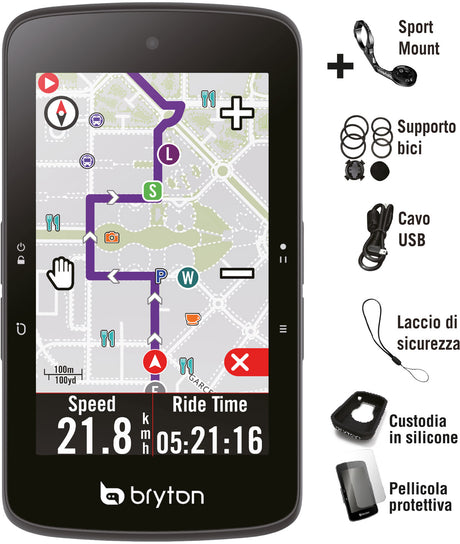 GPS RIDER S800E CON SUPPORTO FRONTALE IN ALLUMINIO