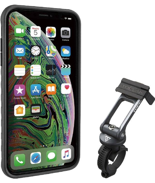 CUSTODIA RIDECASE PER IPHONE XS MAX NERA/GRIGIA C/SUPPORTO INCLUSO