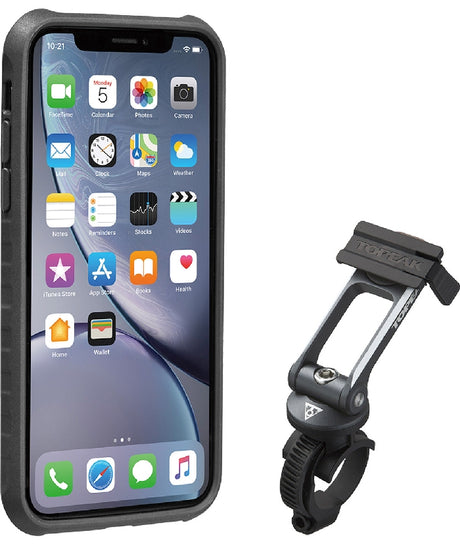 CUSTODIA RIDECASE PER IPHONE XR NERA/GRIGIA C/SUPPORTO INCLUSO