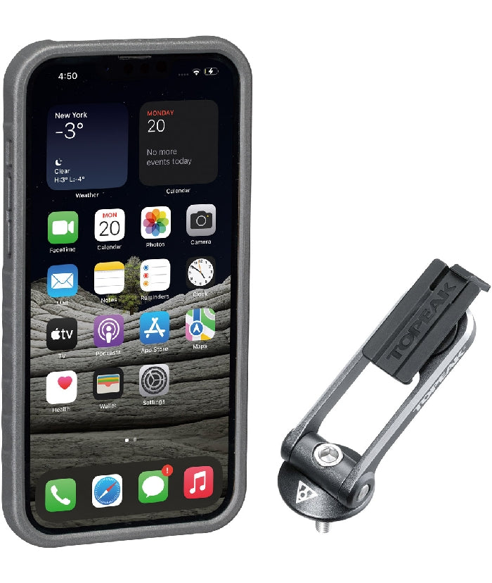 CUSTODIA RIDECASE PER IPHONE 13 PRO MAX NERA/GRIGIA CON SUPPORTO INCLUSO